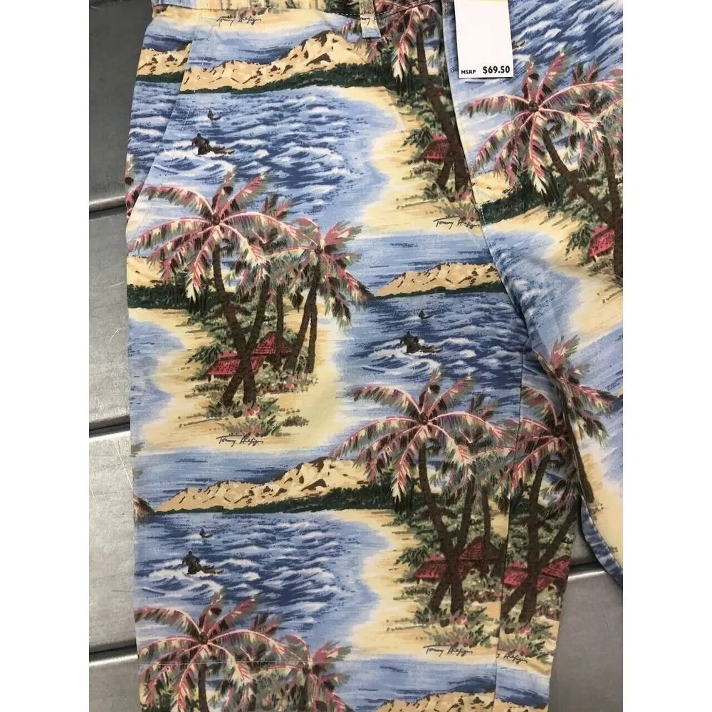 Tommy‎ Bahama Chino Shorts Mens Size 30 Palm Trees Beach AOP
